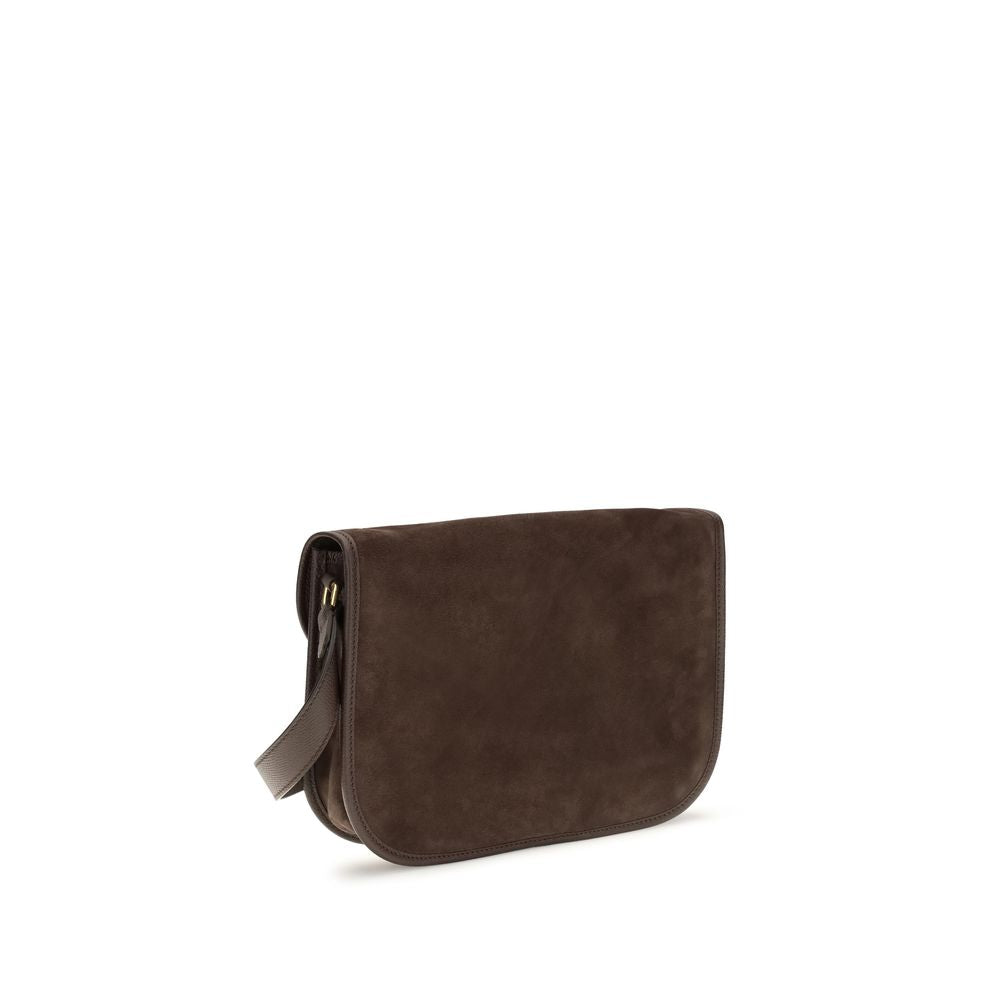Shoulder Flap Bag by Valentino Garavani for men in bos taurus suede calf leather brown & signature showcases a enviable silhouette, artfully detailed with a secure flap, zipper & buckle, organized , and versatile shoulder-strap & adjustable-strap for a enviable look.