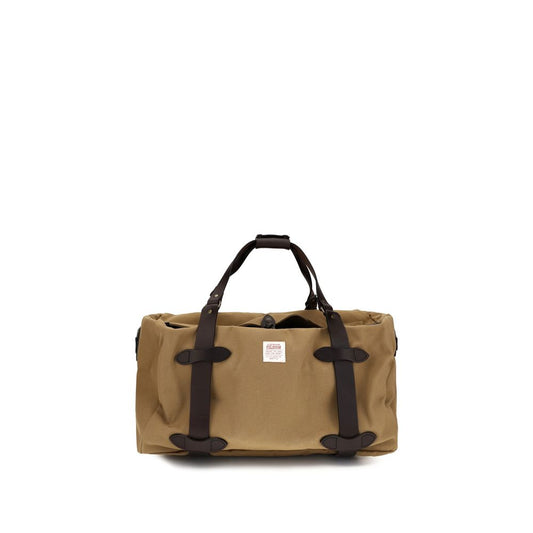 Medium Shoulder Tote Bag by Filson for men in cotton twill beige features a effortless chic silhouette with a secure snap & zipper, ample internal-pockets, and versatile shoulder-strap, adjustable-strap & handle for a effortless chic finish.