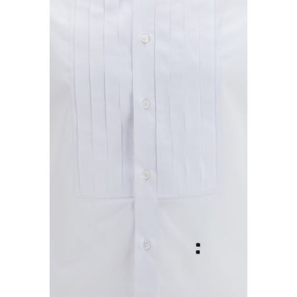 Dress Shirt by Fendi for men in cotton white & signature features an architectural silhouette with a refined and elegant for a architectural look.