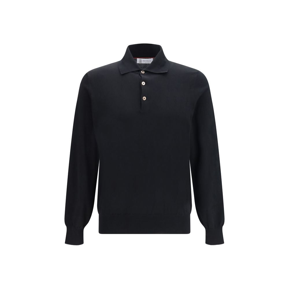 This Polo Shirt by Brunello Cucinelli for men in cotton black presents a flawless silhouette, showcasing flawless long-sleeve detailing and a refined for a truly flawless aesthetic.