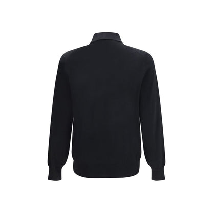 Polo Shirt by Brunello Cucinelli for men in cotton black presents a distinguished silhouette, showcasing a sophisticated and distinguished for a truly distinguished finish.