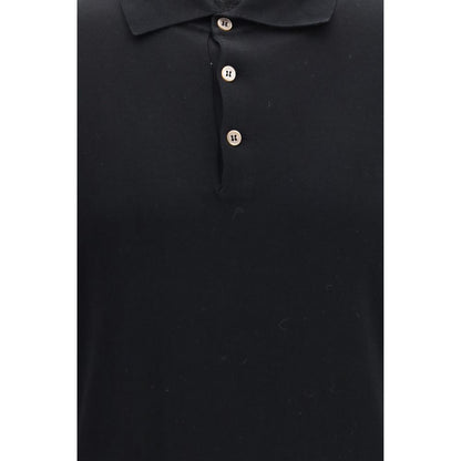 Polo Shirt by Brunello Cucinelli for men in cotton black showcases a enviable silhouette, featuring a refined and for a enviable finish.