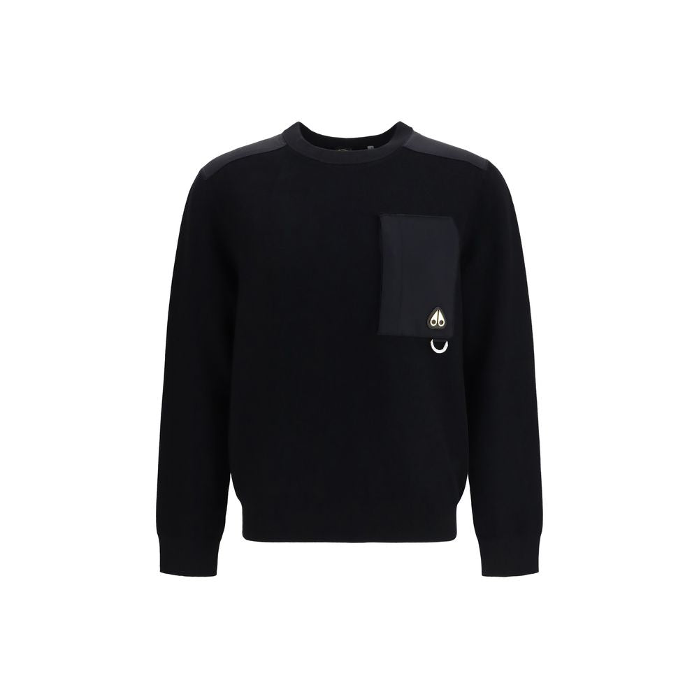 Sweatshirt by Moose Knuckles for men in polyester viscose & nylon black, gold & signature features a unrivaled silhouette with a refined crew neckline and unrivaled detailing for a sophisticated look.