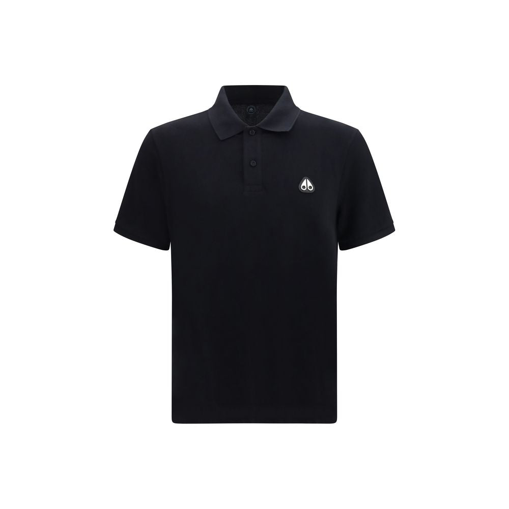 Polo Shirt by Moose Knuckles for men in cotton & rubber black showcases a sharp silhouette, detailed with a refined and sharp for a sophisticated finish.