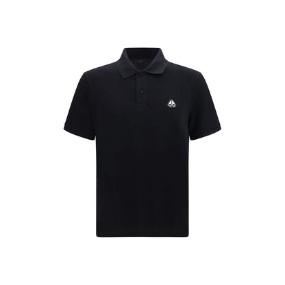 Polo Shirt by Moose Knuckles for men in cotton & rubber black showcases a sharp silhouette, detailed with a refined and sharp for a sophisticated finish.