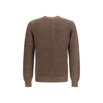 Sweatshirt by Brunello Cucinelli for men in linen & cotton brown presents a smart casual silhouette, featuring a smart casual crew neckline and for a sophisticated look.