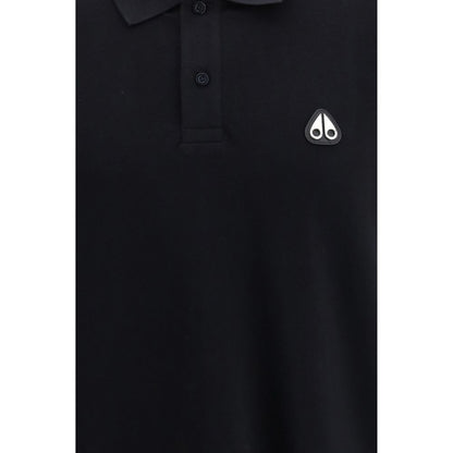 Polo Shirt by Moose Knuckles for men in cotton & rubber black showcases a enviable silhouette, featuring a refined and for a enviable finish.
