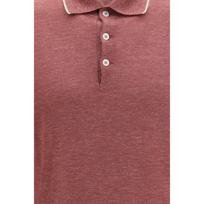 Dress Shirt by Brunello Cucinelli for men in cashmere silk hemp & capra leather bordeaux showcases a sharp silhouette, elegantly detailed with a sharp and sharp .