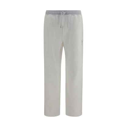 Casual Pants by Brunello Cucinelli for men in stretch cotton white features a polished silhouette with a polished regular-fit, reaching a polished long and finished with a polished .