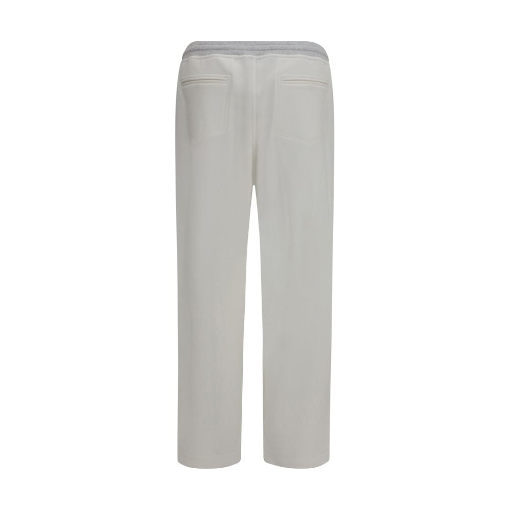 Casual Pants by Brunello Cucinelli for men in stretch cotton white features an refined tailoring silhouette, showcasing a premium regular-fit with a and long cut for a refined tailoring look.