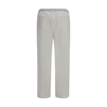 Casual Pants by Brunello Cucinelli for men in stretch cotton white features an refined tailoring silhouette, showcasing a premium regular-fit with a and long cut for a refined tailoring look.