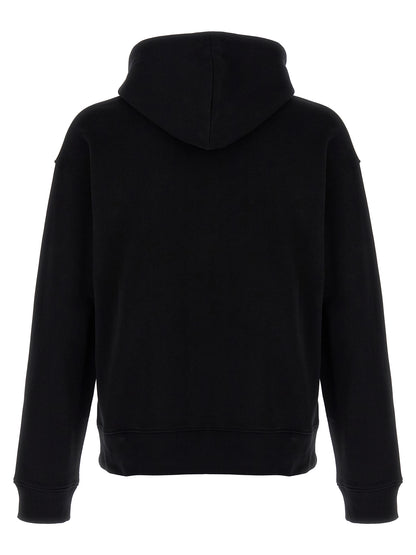 Sweatshirt Hoodie by Moschino for men in cotton black & print features a authentic silhouette, showcasing a sophisticated hooded neckline and authentic detail for a refined finish.