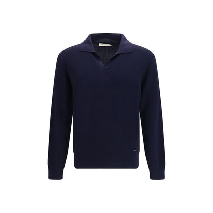 Sweatshirt by Brooksfield for men in virgin wool blue features an magnificent silhouette, showcasing a sophisticated and long-sleeve detail for a truly magnificent finish.