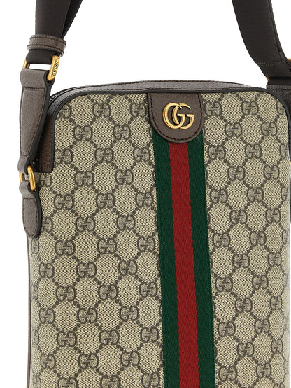 Crossbody Messenger Bag by Gucci for men in polyamide polyethylene polyurethane leather beige, signature & monogram presents a on trend Gg Ophidia Polyamide Polyethylene Polyurethane Leather Crossbody Messenger Bag design, featuring a secure zipper, ample , and on trend crossbody-strap, shoulder-strap & adjustable-strap for a on trend finish.