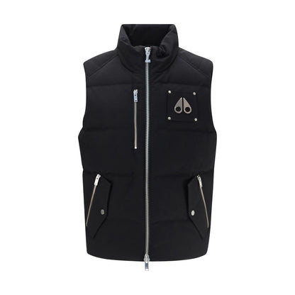 Vest by Moose Knuckles for men in nylon cotton & duck-down black features a stylish silhouette, showcasing distinct pockets & insulated and a refined for a truly stylish finish.