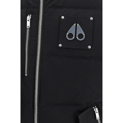 Vest by Moose Knuckles for men in nylon cotton & duck-down black features a chic silhouette, expertly detailed with a refined and premium pockets & insulated for a truly chic look.