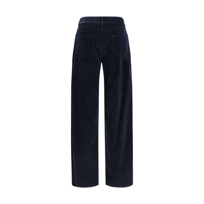 Palazzo Pants by Max Mara for women in velvet cotton corduroy blue features an sophisticated and regular-fit & wide with a precise long, creating a sophisticated and sophisticated silhouette.