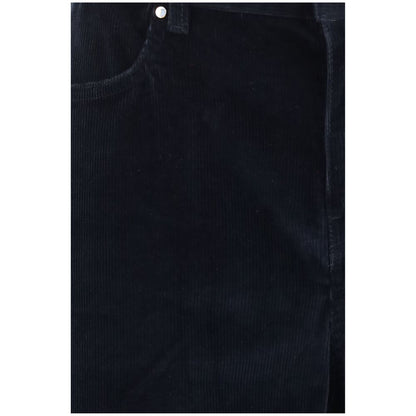 Palazzo Pants by Max Mara for women in velvet cotton corduroy blue features an refined tailoring silhouette, showcasing a premium regular-fit & wide with a and long cut for a refined tailoring look.