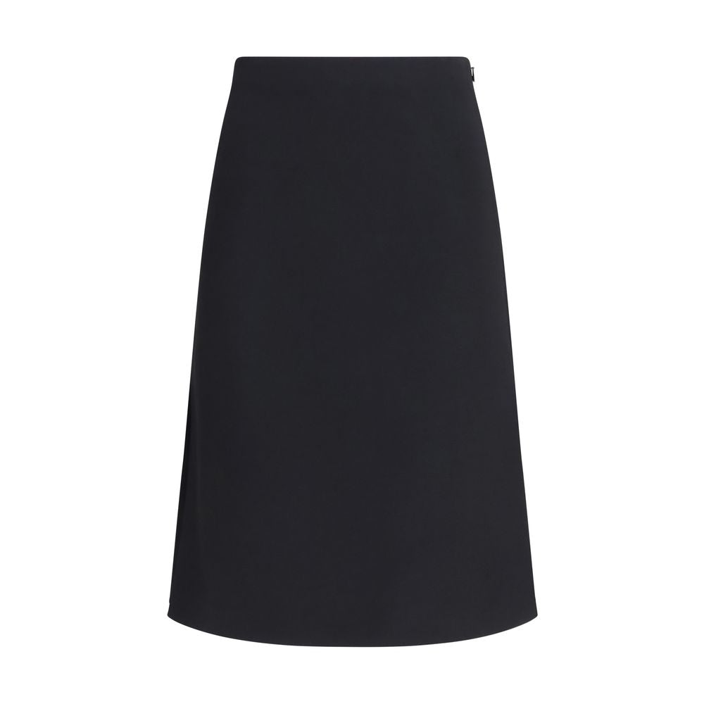Skirt by Fendi for women in wool & silk black features an relaxed-yet-refined silhouette that elegantly showcases the Women's Pencil Wool & Silk Midi Skirt design and sophisticated midi.