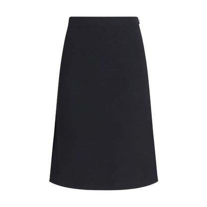 Skirt by Fendi for women in wool & silk black features an relaxed-yet-refined silhouette that elegantly showcases the Women's Pencil Wool & Silk Midi Skirt design and sophisticated midi.