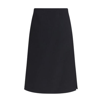 Skirt by Fendi for women in wool & silk black showcases a sultry silhouette, elegantly defined by its midi and the sophisticated sultry design of the Women's Pencil Wool & Silk Midi Skirt.