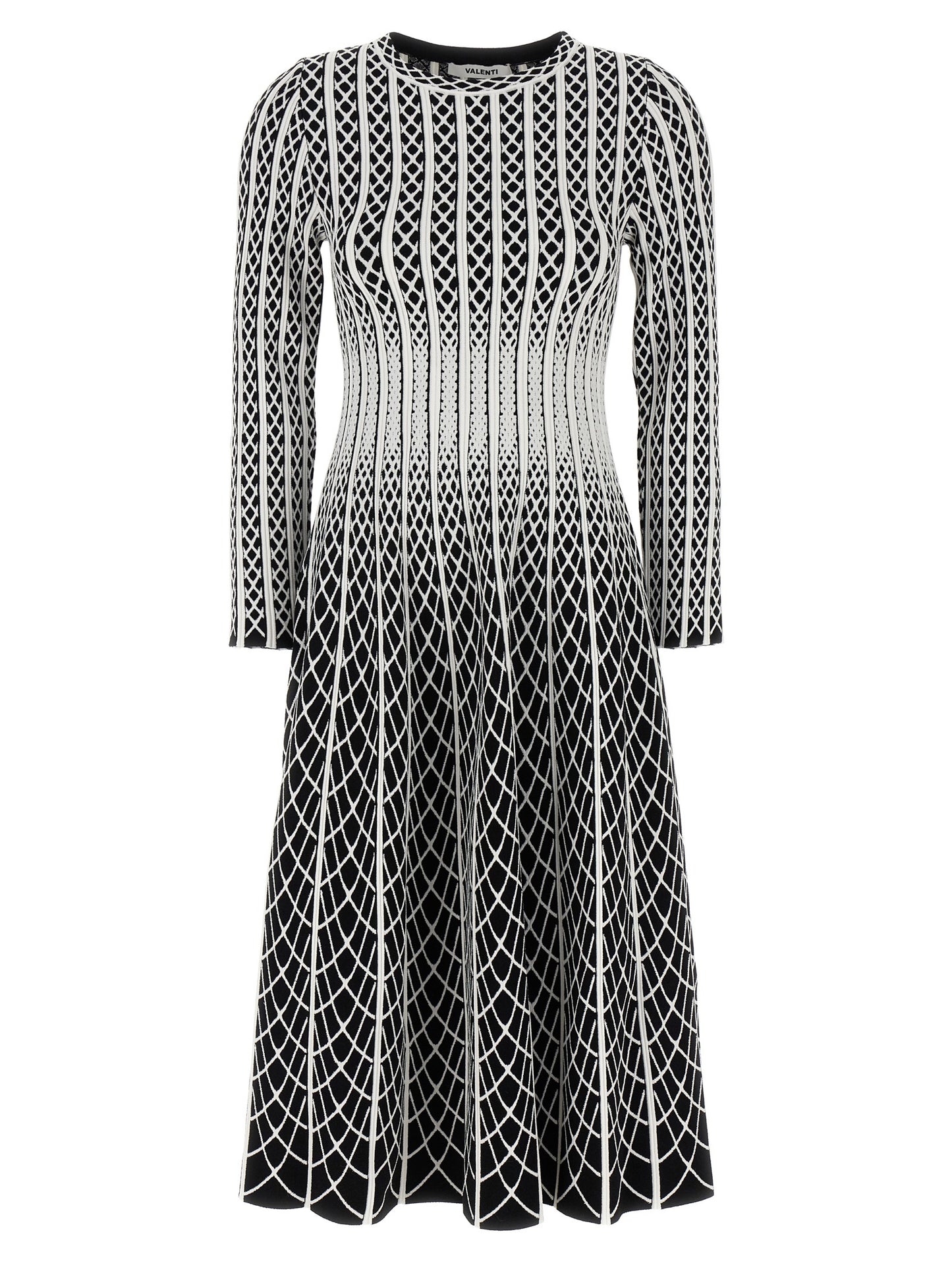 Skirt by ANTONINO VALENTI for women in polyester & viscose bicolour, black, white & patterned features an relaxed-yet-refined silhouette that elegantly showcases the Women's Polyester & Viscose Midi Skirt design and sophisticated midi.