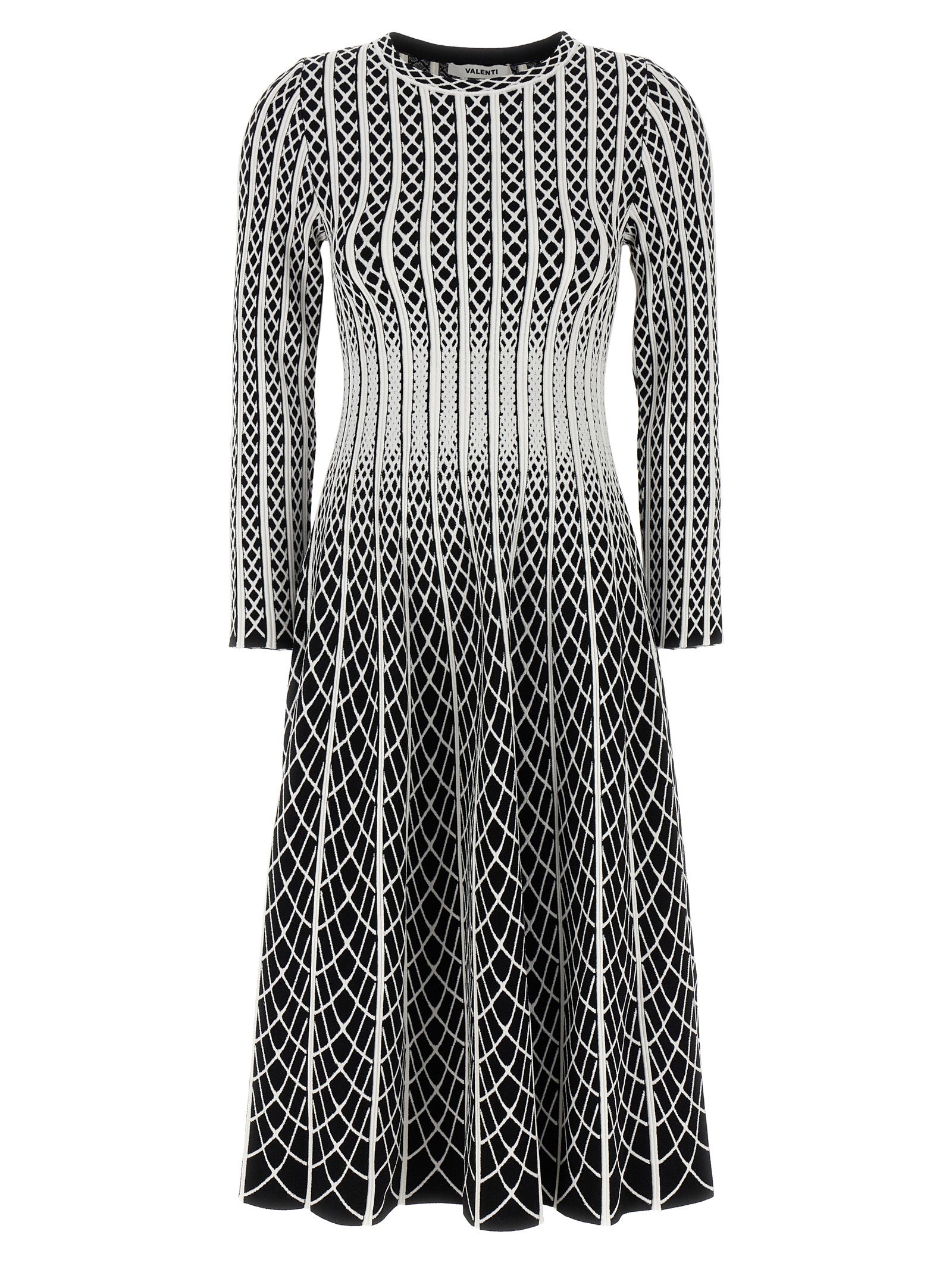 Skirt by ANTONINO VALENTI for women in polyester & viscose bicolour, black, white & patterned features an relaxed-yet-refined silhouette that elegantly showcases the Women's Polyester & Viscose Midi Skirt design and sophisticated midi.