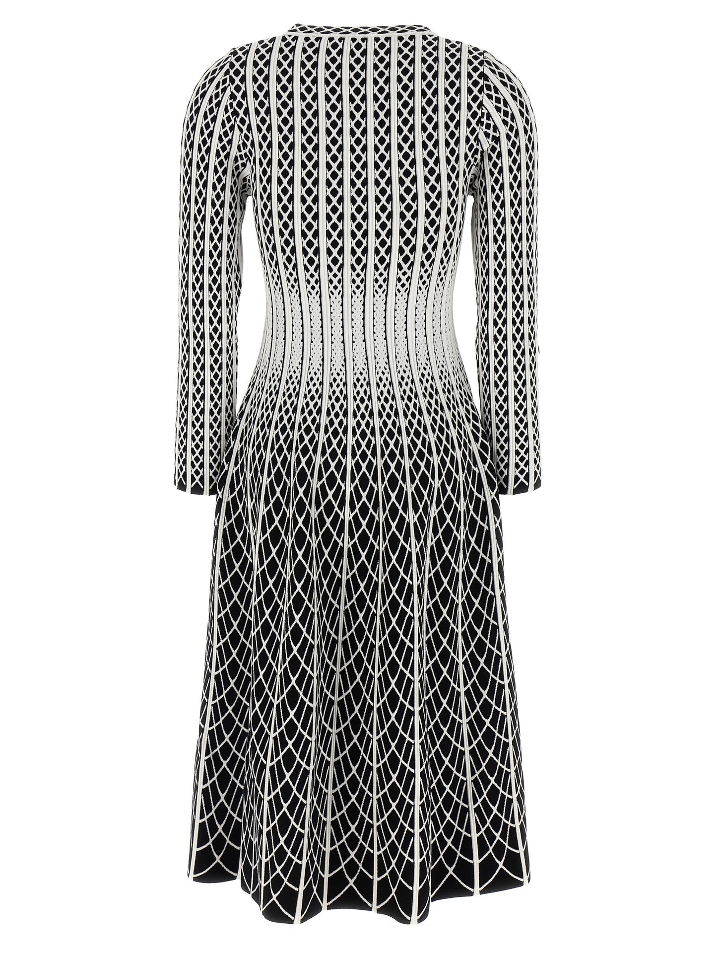 Skirt by ANTONINO VALENTI for women in polyester & viscose bicolour, black, white & patterned features an tailored silhouette, artfully capturing the essence of Women's Polyester & Viscose Midi Skirt in a sophisticated midi.