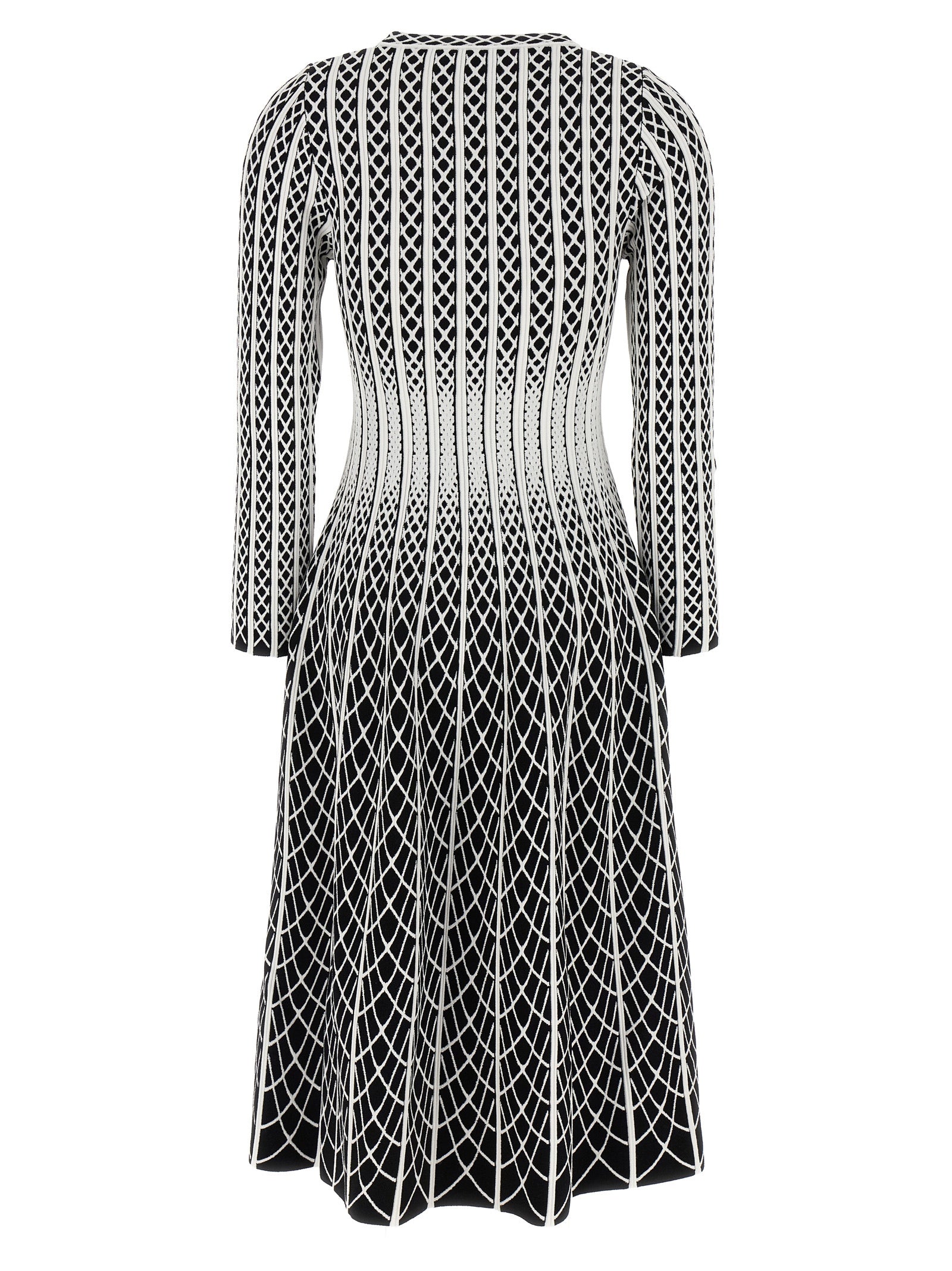 Skirt by ANTONINO VALENTI for women in polyester & viscose bicolour, black, white & patterned features an tailored silhouette, artfully capturing the essence of Women's Polyester & Viscose Midi Skirt in a sophisticated midi.
