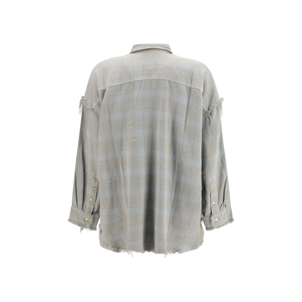 Shirt by R13 for women in cotton blue & patterned features an polished silhouette, showcasing a sophisticated asymmetric neckline and detail for a truly polished finish.