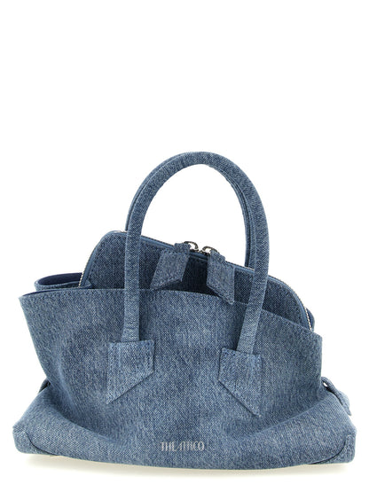 The Attico La Passeggiata Denim Cotton Mini Handbag - Blue Indigo Silver