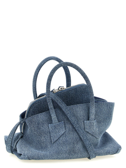 The Attico La Passeggiata Denim Cotton Mini Handbag - Blue Indigo Silver