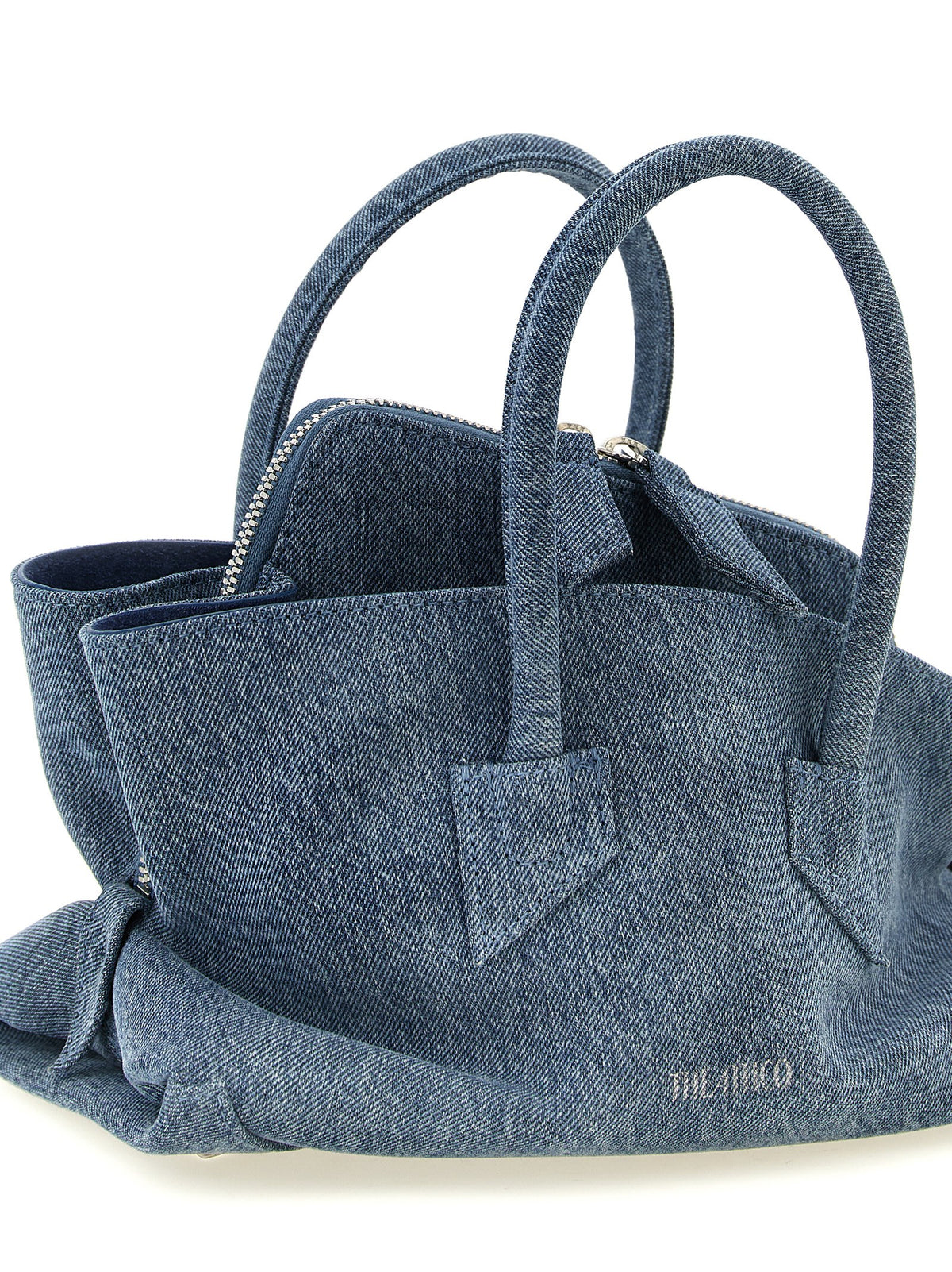 The Attico La Passeggiata Denim Cotton Mini Handbag - Blue Indigo Silver