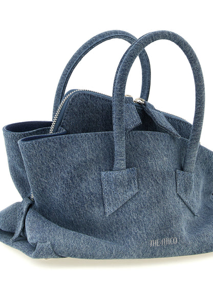 The Attico La Passeggiata Denim Cotton Mini Handbag - Blue Indigo Silver