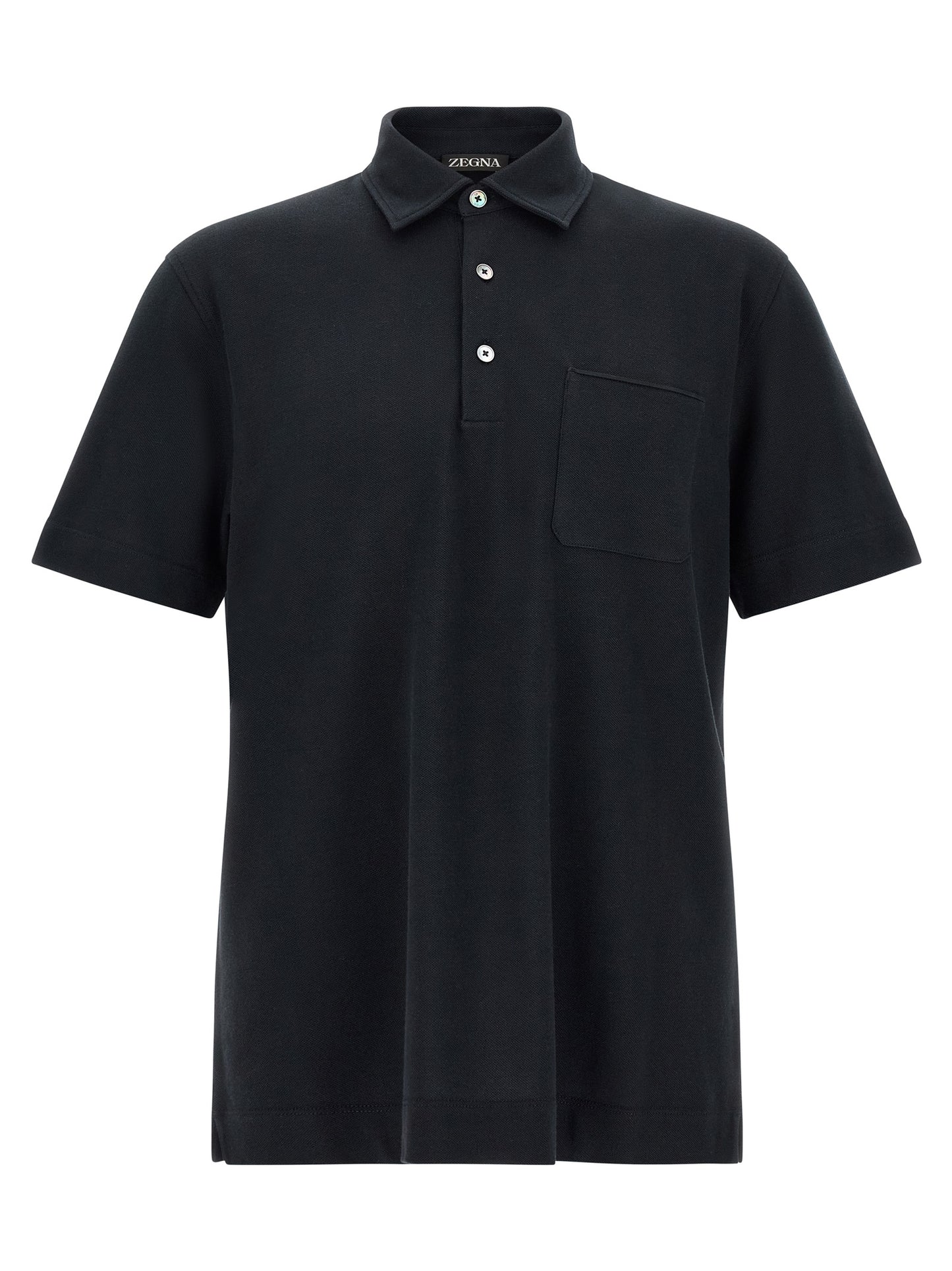 Polo Shirt by ZEGNA for men in cotton blue & pearl presents a distinguished silhouette, showcasing a sophisticated and distinguished for a truly distinguished finish.