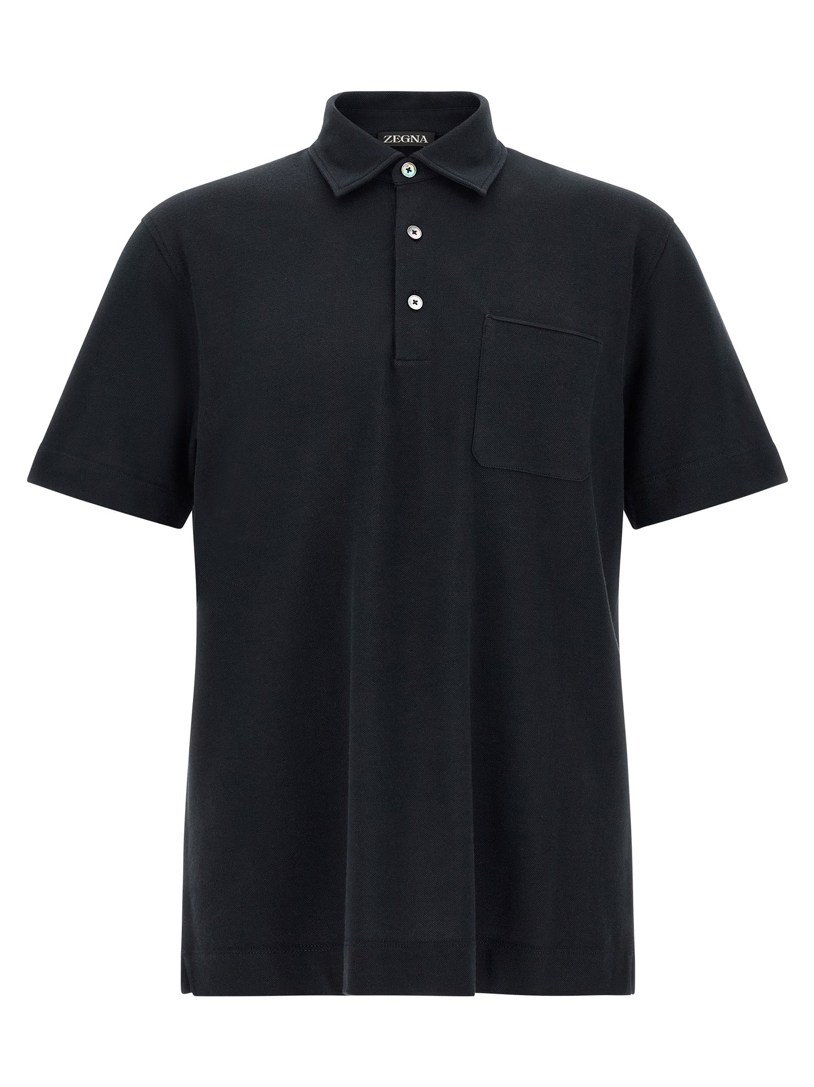 Polo Shirt by ZEGNA for men in cotton blue & pearl presents a distinguished silhouette, showcasing a sophisticated and distinguished for a truly distinguished finish.