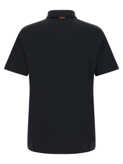 Polo Shirt by ZEGNA for men in cotton blue & pearl showcases a sharp silhouette, detailed with a refined and sharp for a sophisticated finish.