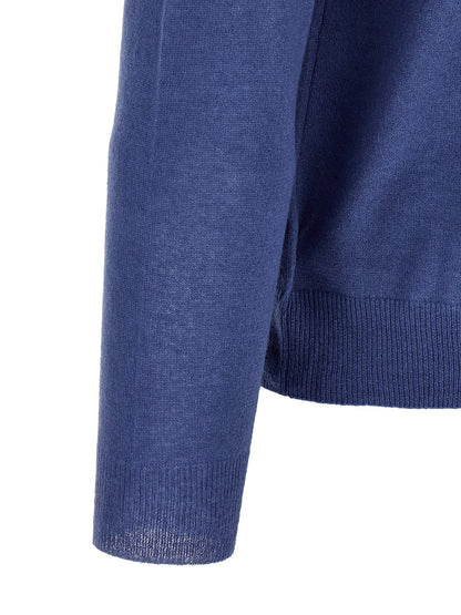 Cardigan by ZANONE for men in cashmere & polyamide light-blue showcases a luxurious silhouette, meticulously detailed with a sophisticated and for a refined finish.