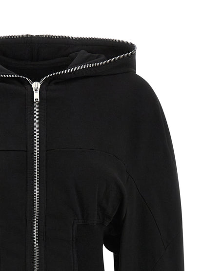 Sweatshirt Hoodie by DRKSHDW for women in cotton black features an avant-garde silhouette, showcasing a sophisticated hooded neckline and detail for a truly avant-garde finish.