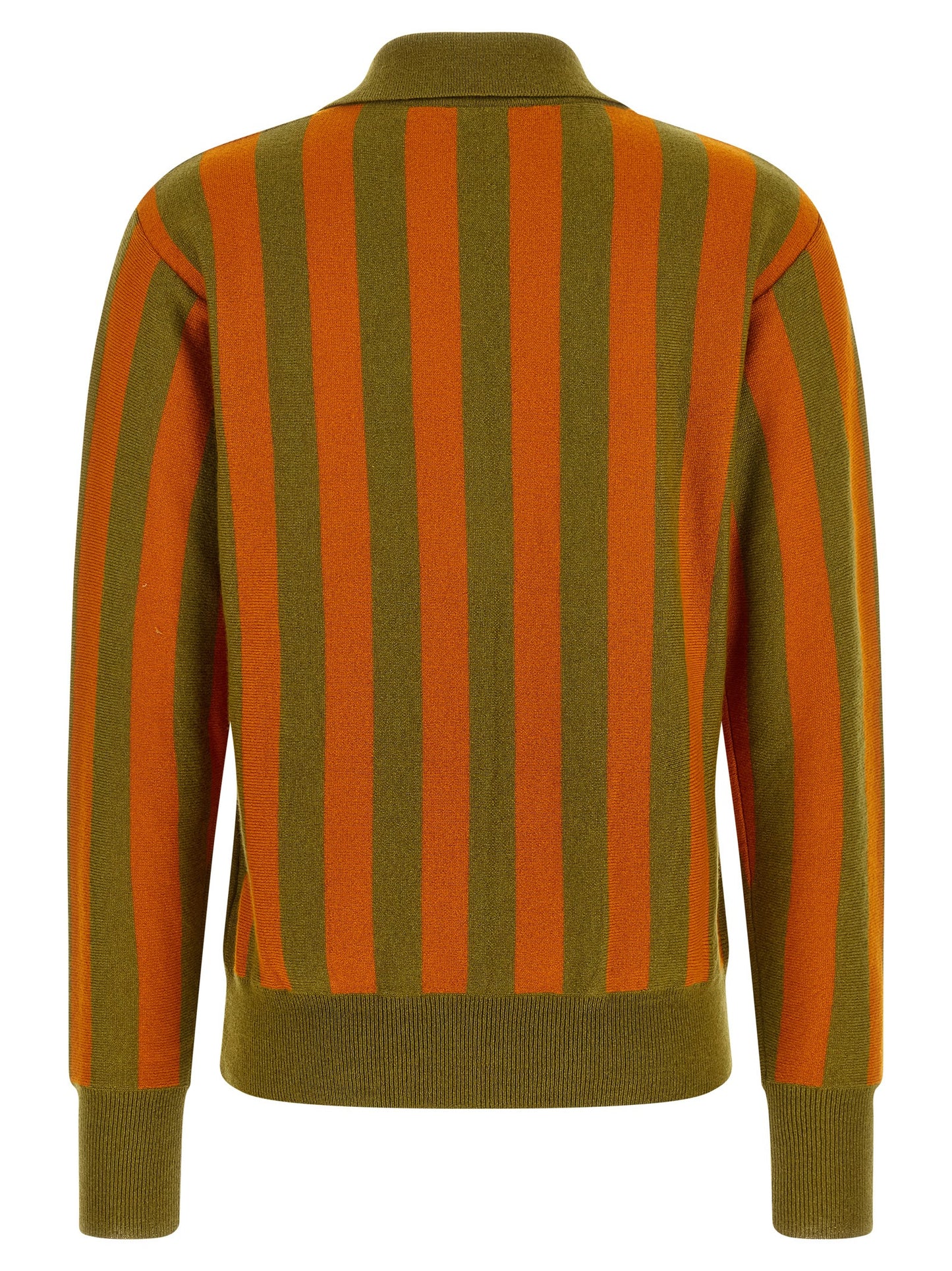 Polo Shirt by Alberto Biani for women in cashmere green, multicolor, olive, orange, patterned & striped showcases a sharp silhouette, detailed with a refined v-neck neckline and sharp for a sophisticated finish.