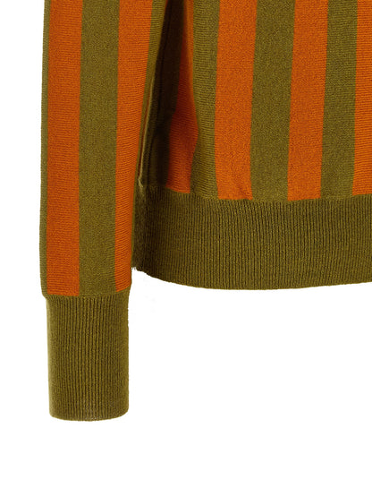 Polo Shirt by Alberto Biani for women in cashmere green, multicolor, olive, orange, patterned & striped presents a sleek silhouette, featuring a refined and for a sleek finish.