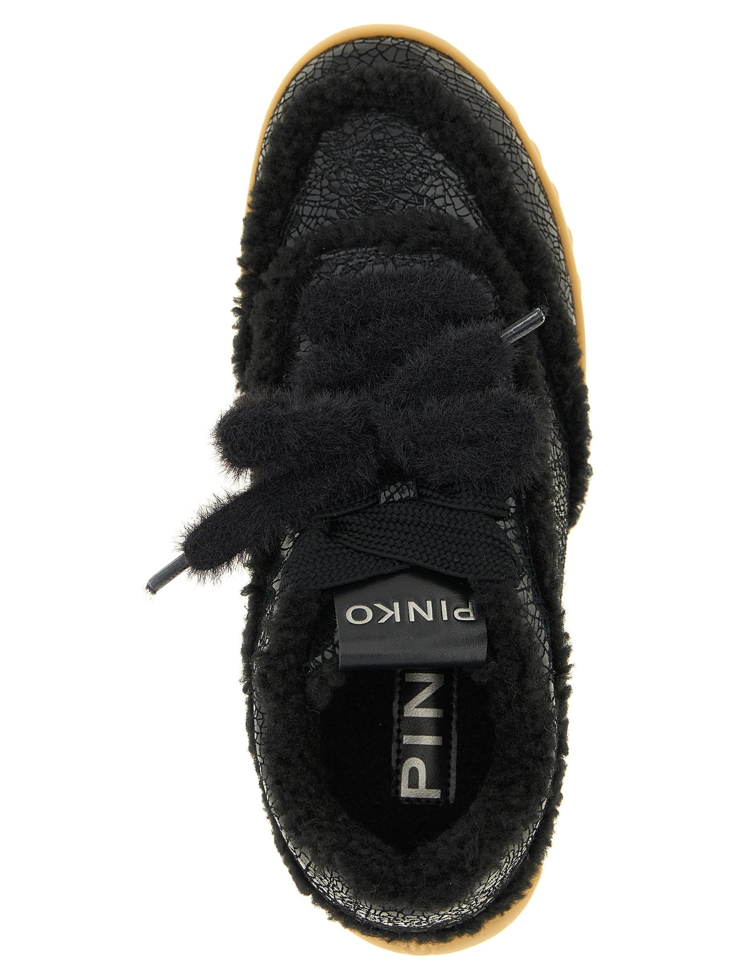 Sneakers by PINKO for women in plush bos taurus cowhide leather black presents a impeccable silhouette as Women's Chunky Plush Bos Taurus Cowhide Leather Sneakers, expertly defined by a impeccable chunky style for a impeccable, high-fashion look.
