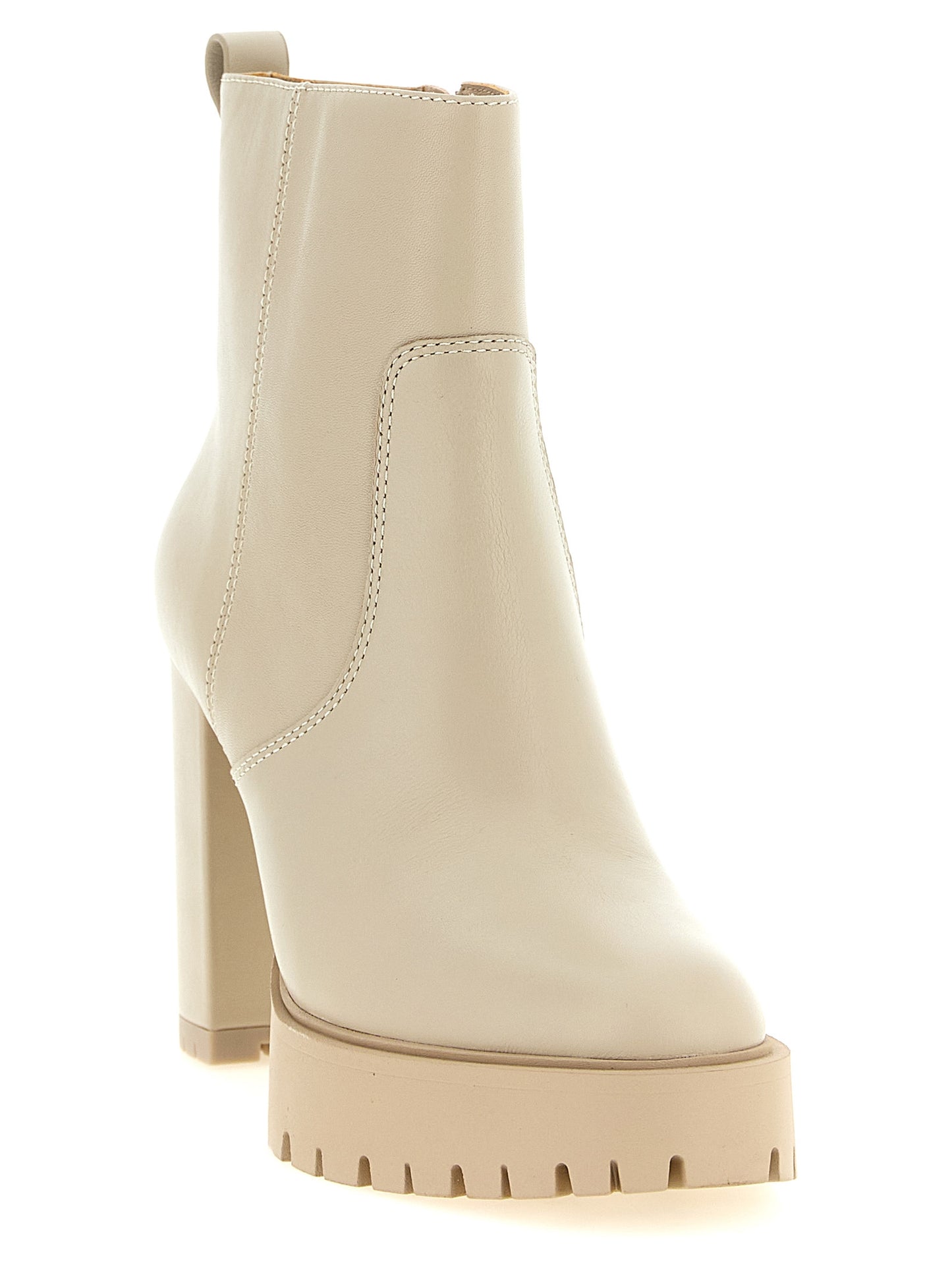 Platform Ankle Boots by PINKO for women in bos taurus cowhide leather ivory & white showcases a ergonomic silhouette from the Love Birds Women's Bos Taurus Cowhide Leather Platform Ankle Boots collection, featuring a ergonomic platform and a ergonomic .