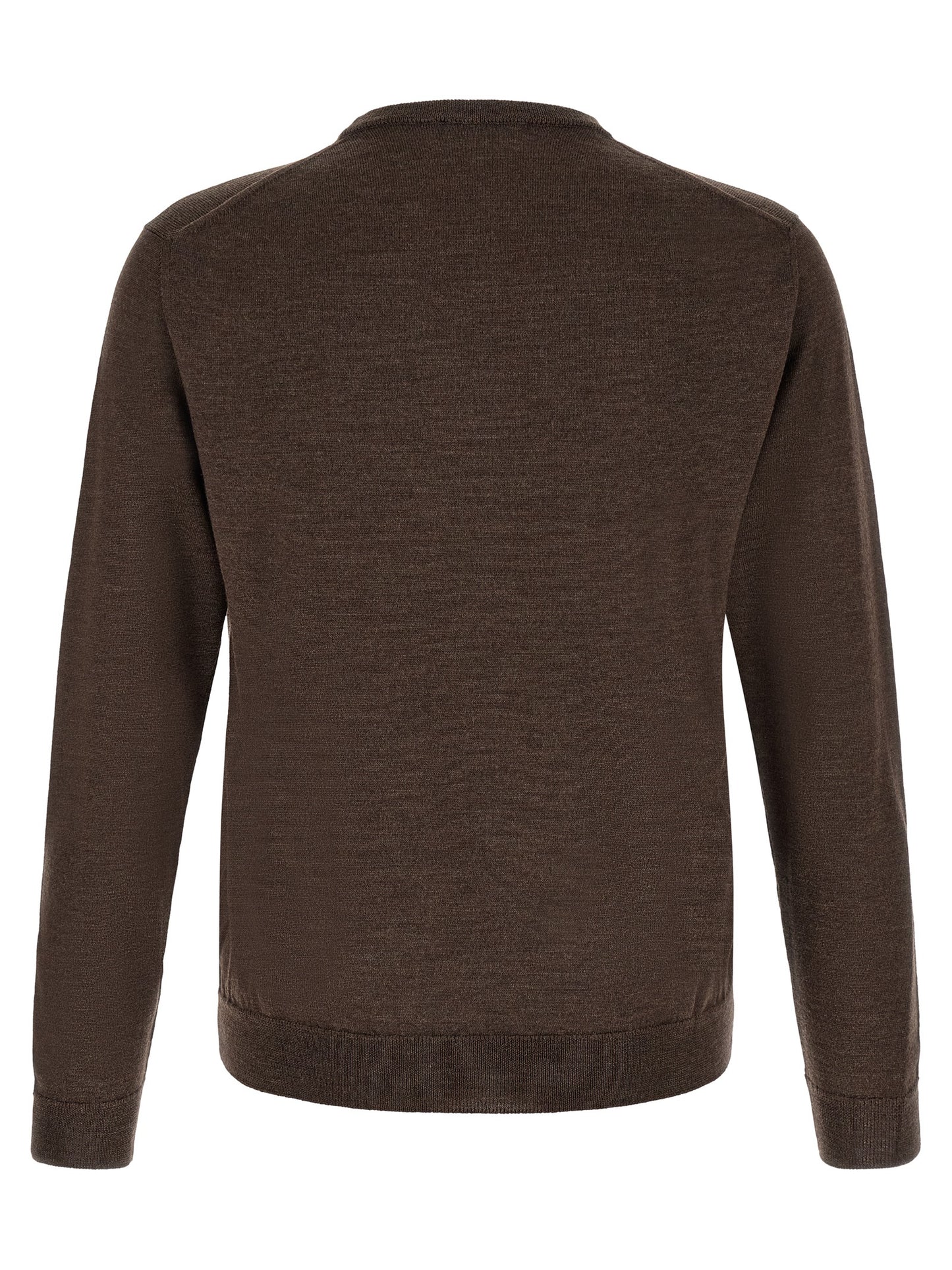 Cardigan by ZANONE for men in virgin wool brown features an crisp silhouette, showcasing a sophisticated crew neckline and detail for a truly crisp finish.