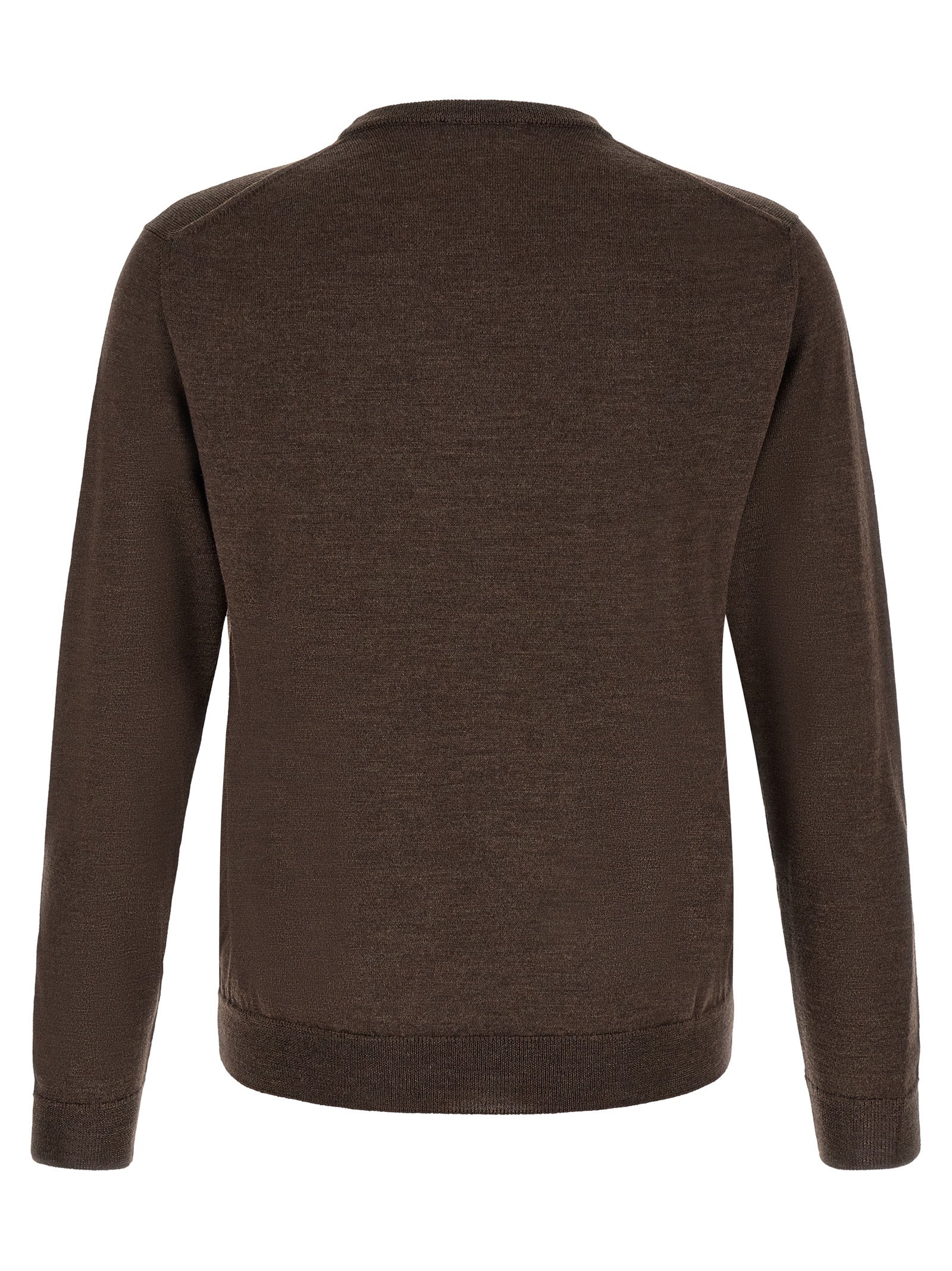 Cardigan by ZANONE for men in virgin wool brown features an crisp silhouette, showcasing a sophisticated crew neckline and detail for a truly crisp finish.