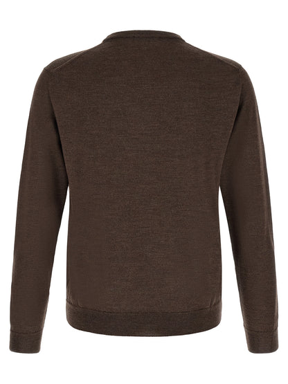 Cardigan by ZANONE for men in virgin wool brown features an crisp silhouette, showcasing a sophisticated crew neckline and detail for a truly crisp finish.