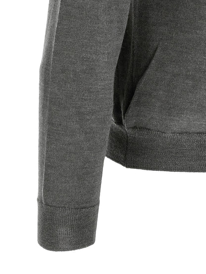 Cardigan by ZANONE for men in virgin wool gray showcases a captivating silhouette, artfully detailed with a captivating and for a truly sophisticated captivating look.