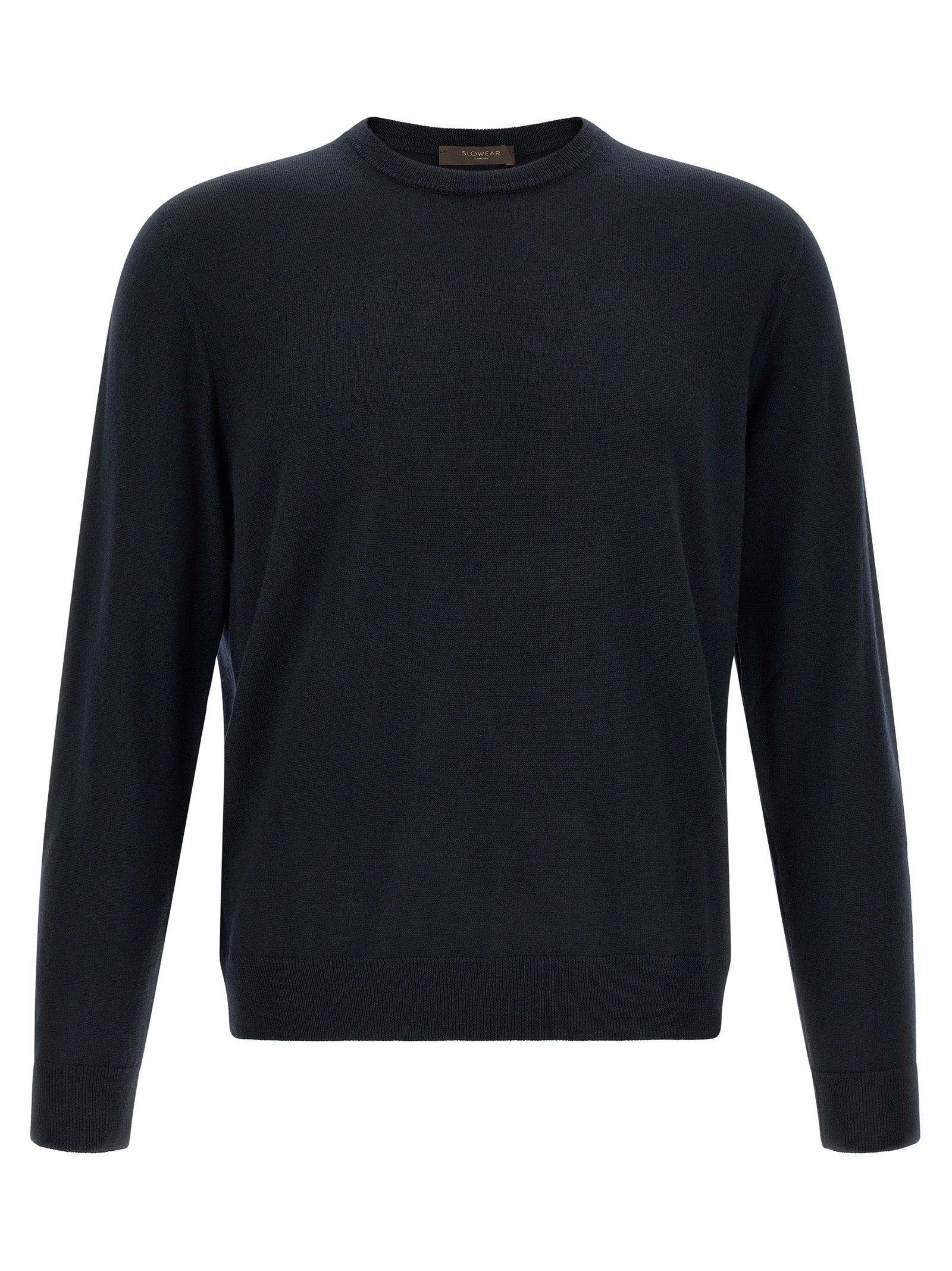 Cardigan by ZANONE for men in virgin wool navy showcases a luxurious silhouette, meticulously detailed with a sophisticated crew neckline and for a refined finish.