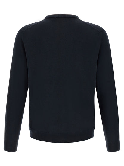 Cardigan by ZANONE for men in virgin wool navy showcases a captivating silhouette, artfully detailed with a captivating and crew neckline for a truly sophisticated captivating look.