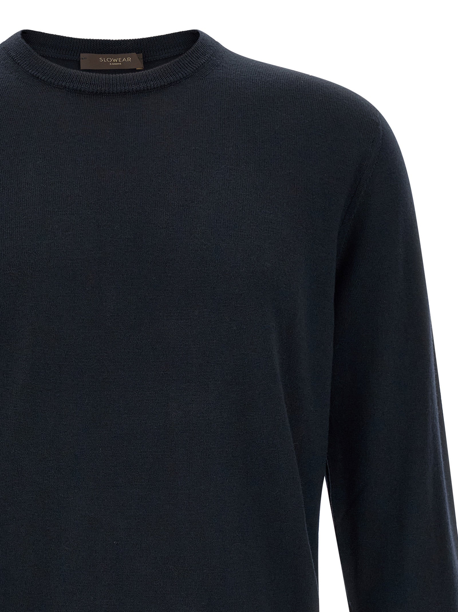 Cardigan by ZANONE for men in virgin wool navy features a nuanced silhouette with a refined crew neckline and nuanced detailing for a sophisticated look.